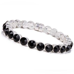 NEW Black and Silver Magnetic Bangle Bracelet